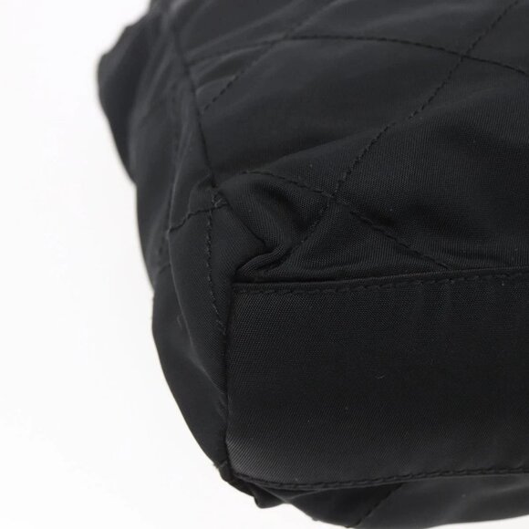 PRADA Quilted Chain Shoulder Bag Nylon Black Gold - Picture 8 of 16